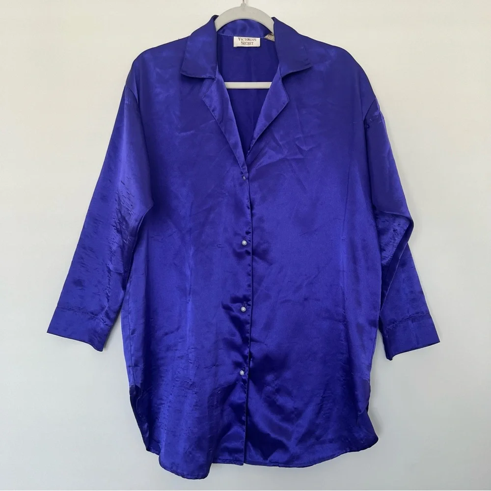 Victoria's Secret Gold Label Purple Satin Nightgown